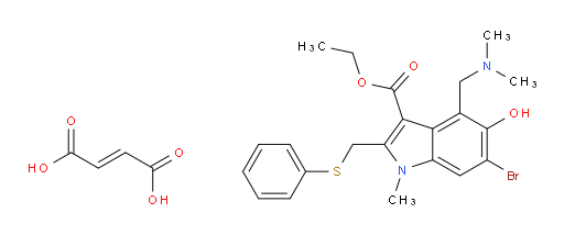 ethyl 6-bromo-4-((dimethylamino)methyl)-5-hydroxy-1-methyl-2-((phenylthio)methyl)-1H-indole-3-carboxylate fumarate