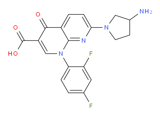 7-(3-aminopyrrolidin-1-yl)-1-(2,4-difluorophenyl)-4-oxo-1,4-dihydro-1,8-naphthyridine-3-carboxylic acid