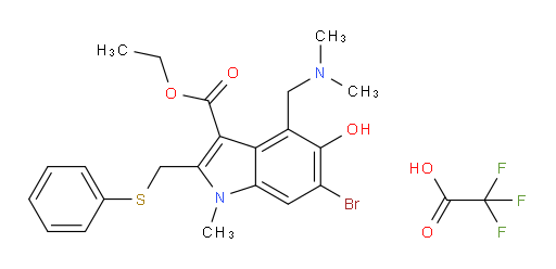ethyl 6-bromo-4-((dimethylamino)methyl)-5-hydroxy-1-methyl-2-((phenylthio)methyl)-1H-indole-3-carboxylate 2,2,2-trifluoroacetate