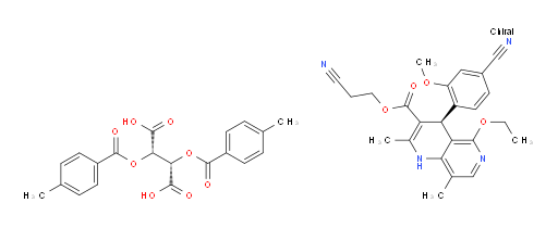 (S)-2-cyanoethyl 4-(4-cyano-2-methoxyphenyl)-5-ethoxy-2,8-dimethyl-1,4-dihydro-1,6-naphthyridine-3-carboxylate (2S,3S)-2,3-bis((4-methylbenzoyl)oxy)succinate