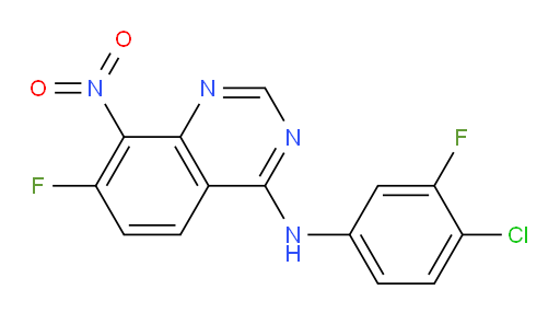 N-(4-chloro-3-fluorophenyl)-7-fluoro-8-nitroquinazolin-4-amine