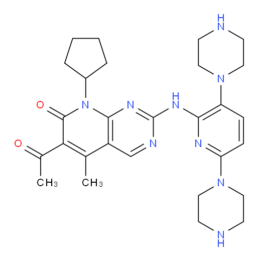 6-acetyl-8-cyclopentyl-2-((3,6-di(piperazin-1-yl)pyridin-2-yl)amino)-5-methylpyrido[2,3-d]pyrimidin-7(8H)-one