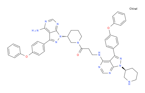 1-((R)-3-(4-amino-3-(4-phenoxyphenyl)-1H-pyrazolo[3,4-d]pyrimidin-1-yl)piperidin-1-yl)-3-((3-(4-phenoxyphenyl)-1-((S)-piperidin-3-yl)-1H-pyrazolo[3,4-d]pyrimidin-4-yl)amino)propan-1-one
