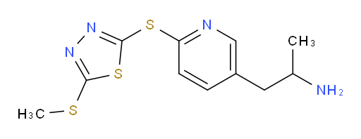 1-(6-((5-(methylthio)-1,3,4-thiadiazol-2-yl)thio)pyridin-3-yl)propan-2-amine