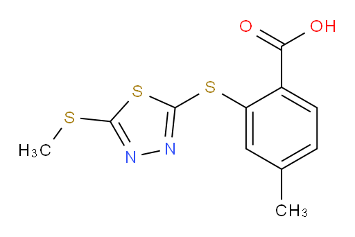 4-methyl-2-((5-(methylthio)-1,3,4-thiadiazol-2-yl)thio)benzoic acid