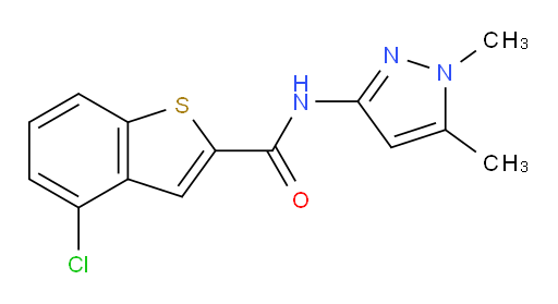 4-chloro-N-(1,5-dimethyl-1H-pyrazol-3-yl)benzo[b]thiophene-2-carboxamide