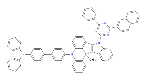 5-(4'-(9H-carbazol-9-yl)-[1,1'-biphenyl]-4-yl)-13c-methyl-9-(4-(naphthalen-2-yl)-6-phenyl-1,3,5-triazin-2-yl)-9,13c-dihydro-5H-indolo[3',2':4,5]cyclopenta[1,2,3-kl]acridine