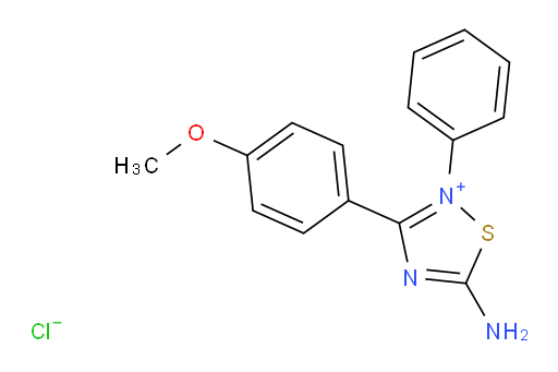 5-amino-3-(4-methoxyphenyl)-2-phenyl-1,2lambda5,4-thiadiazol-2-ylium chloride
