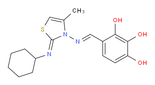 4-({[2-(cyclohexylimino)-4-methyl-2,3-dihydro-1,3-thiazol-3-yl]imino}methyl)benzene-1,2,3-triol