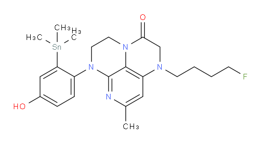 1-(4-fluorobutyl)-6-(4-hydroxy-2-(trimethylstannyl)phenyl)-8-methyl-1,2,5,6-tetrahydro-1,3a,6,7-tetraazaphenalen-3(4H)-one