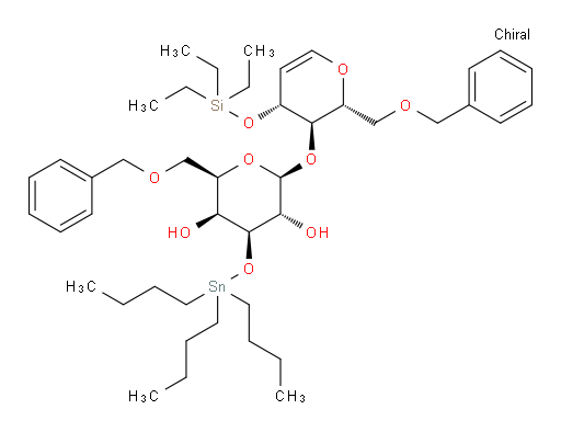 (2R,3S,4S,5R,6S)-2-((benzyloxy)methyl)-6-(((2R,3R,4R)-2-((benzyloxy)methyl)-4-((triethylsilyl)oxy)-3,4-dihydro-2H-pyran-3-yl)oxy)-4-((tributylstannyl)oxy)tetrahydro-2H-pyran-3,5-diol
