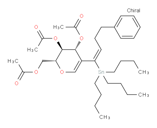(2R,3S,4R)-2-(acetoxymethyl)-5-((E)-4-phenyl-1-(tributylstannyl)but-1-en-1-yl)-3,4-dihydro-2H-pyran-3,4-diyl diacetate