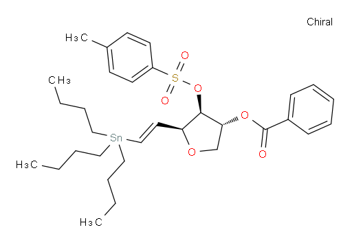 (3R,4R,5S)-4-(tosyloxy)-5-((E)-2-(tributylstannyl)vinyl)tetrahydrofuran-3-yl benzoate