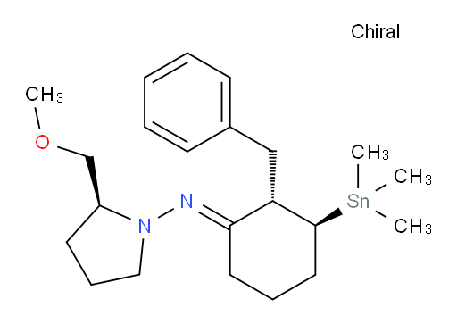(S,E)-N-((2S,3S)-2-benzyl-3-(trimethylstannyl)cyclohexylidene)-2-(methoxymethyl)pyrrolidin-1-amine