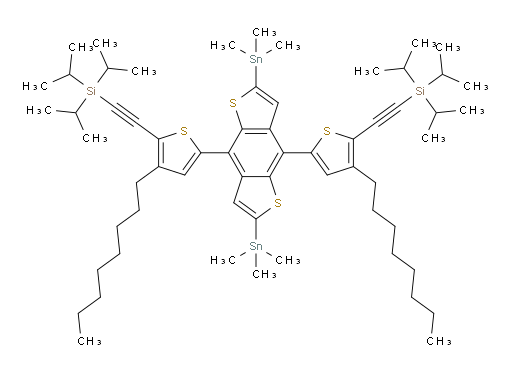 ((5,5'-(2,6-bis(trimethylstannyl)benzo[1,2-b:4,5-b']dithiophene-4,8-diyl)bis(3-octylthiophene-5,2-diyl))bis(ethyne-2,1-diyl))bis(triisopropylsilane)