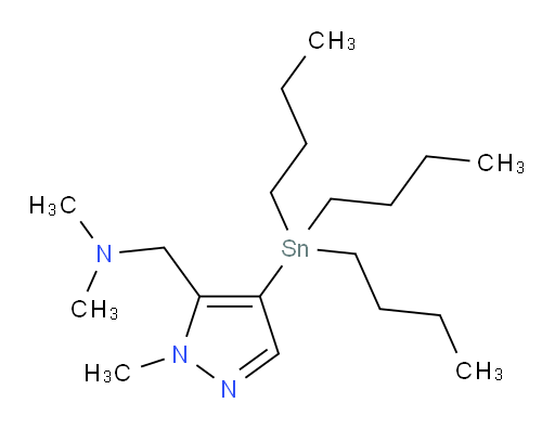 N,N-dimethyl-1-(1-methyl-4-(tributylstannyl)-1H-pyrazol-5-yl)methanamine