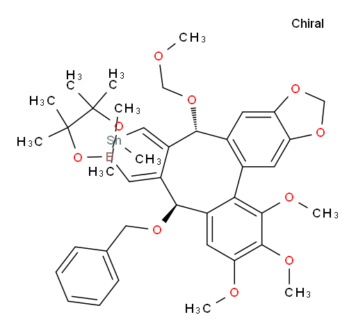 ((E)-((5S,8R,E)-5-(benzyloxy)-1,2,3-trimethoxy-8-(methoxymethoxy)-6-((4,4,5,5-tetramethyl-1,3,2-dioxaborolan-2-yl)methylene)-5,6-dihydrobenzo[3',4']cycloocta[1',2':4,5]benzo[1,2-d][1,3]dioxol-7(8H)-ylidene)methyl)trimethylstannane