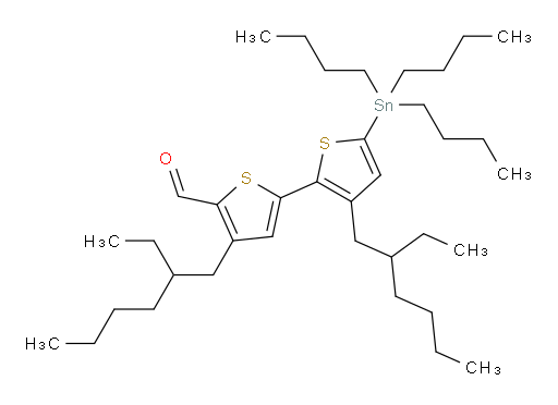 3',4-bis(2-ethylhexyl)-5'-(tributylstannyl)-[2,2'-bithiophene]-5-carbaldehyde