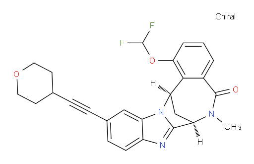 (7R,14R)-1-(difluoromethoxy)-6,7-dihydro-6-methyl-11-[2-(tetrahydro-2H-pyran-4-yl)ethynyl]-7,14-Methanobenzimidazo[1,2-b][2,5]benzodiazocin-5(14H)--one