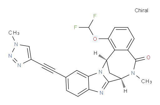 (7R,14R)-1-(difluoromethoxy)-6,7-dihydro-6-methyl-11-[2-(1-methyl-1H-1,2,3-triazol-4-yl)ethynyl]-7,14-Methanobenzimidazo[1,2-b][2,5]benzodiazocin-5(14H)--one