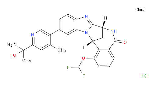 (7R,14R)-1-(difluoromethoxy)-6,7-dihydro-11-[6-(1-hydroxy-1-methylethyl)-4-methylpyridin-3-yl]-7,14-Methanobenzimidazo[1,2-b][2,5]benzodiazocin-5(14H)--one HCl