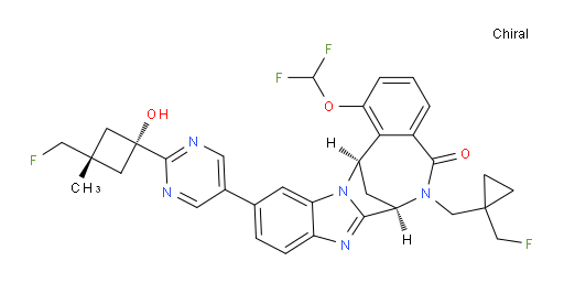 (7R,14R)-1-(difluoromethoxy)-11-(2-((1s,3S)-3-(fluoromethyl)-1-hydroxy-3-methylcyclobutyl)pyrimidin-5-yl)-6-((1-(fluoromethyl)cyclopropyl)methyl)-6,7-dihydro-7,14-methanobenzo[f]benzo[4,5]imidazo[1,2-a][1,4]diazocin-5(14H)-one