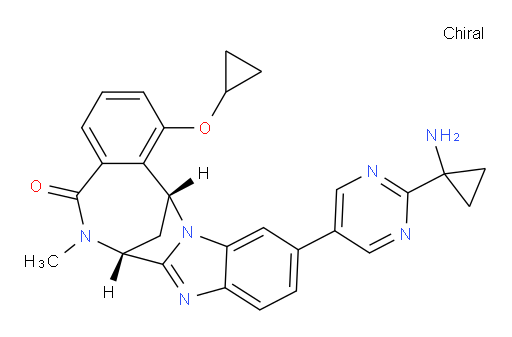 (7R,14R)-11-[2-(1-aminocyclopropyl)-pyrimidin-5-yl]-1-(cyclopropoxy)-6,7-dihydro-6-methyl-7,14-Methanobenzimidazo[1,2-b][2,5]benzodiazocin-5(14H)--one