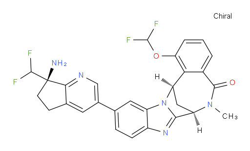 (7R,14R)-11-[(7R)-7-amino-7-(difluoromethyl)-6,7-dihydro-5H-cyclopenta[b]pyridin-3-yl]-1-(difluoromethoxy)-6,7-dihydro-6-methyl-7,14-Methanobenzimidazo[1,2-b][2,5]benzodiazocin-5(14H)--one