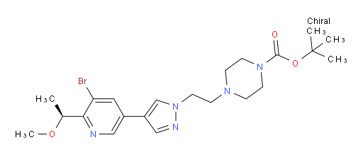 (S)-tert-butyl 4-(2-(4-(5-bromo-6-(1-methoxyethyl)pyridin-3-yl)-1H-pyrazol-1-yl)ethyl)piperazine-1-carboxylate