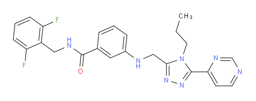 N-(2,6-difluorobenzyl)-3-(((4-propyl-5-(pyrimidin-4-yl)-4H-1,2,4-triazol-3-yl)methyl)amino)benzamide