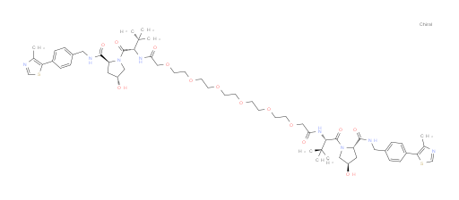 N1,N20-bis((S)-1-((2S,4R)-4-hydroxy-2-((4-(4-methylthiazol-5-yl)benzyl)carbamoyl)pyrrolidin-1-yl)-3,3-dimethyl-1-oxobutan-2-yl)-3,6,9,12,15,18-hexaoxaicosane-1,20-diamide