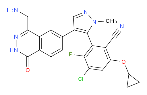 2-(4-(4-(aminomethyl)-1-oxo-1,2-dihydrophthalazin-6-yl)-1-methyl-1H-pyrazol-5-yl)-4-chloro-6-cyclopropoxy-3-fluorobenzonitrile
