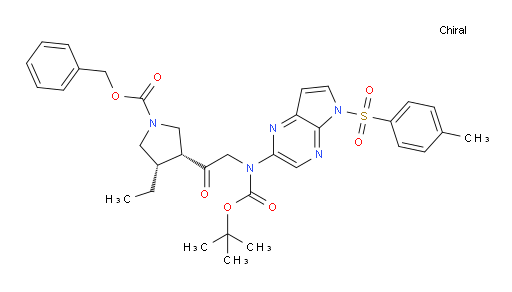 (3R,4S)-benzyl 3-(2-((tertbutoxycarbonyl)5-tosyl-5H-pyrrolo[2,3-b]pyrazin-2-yl)amino) acetyl)-4-ethylpyrrolidine-1-carboxylate