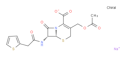 (6R,7R)-3-(acetoxymethyl)-8-oxo-7-(2-(thiophen-2-yl)acetamido)-5-thia-1-azabicyclo[4.2.0]oct-2-ene-2-carboxylic acid, sodium salt