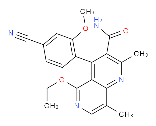 4-(4-Cyano-2-methoxyphenyl)-5-ethoxy-2,8-dimethyl-1,6-naphthyridine-3-carboxamide