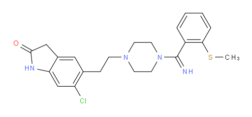 6-chloro-5-(2-(4-(imino(2-(methylthio)phenyl)methyl)piperazin-1-yl)ethyl)indolin-2-one