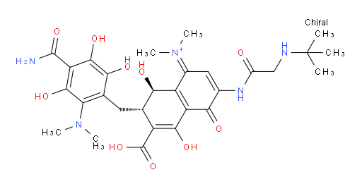 rel-N-[(7R,8S)-7-[[4-(Aminocarbonyl)-2-(dimethylamino)-3,5,6-trihydroxyphenyl]methyl]-6-carboxy-3-[[2-[(1,1-dimethylethyl)amino]acetyl]amino]-7,8-dihydro-5,8-dihydroxy-4-oxo-1(4H)-naphthalenylidene]-N-methylmethanaminium