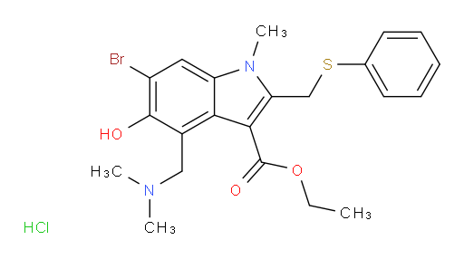 ethyl 6-bromo-4-((dimethylamino)methyl)-5-hydroxy-1-methyl-2-((phenylthio)methyl)-1H-indole-3-carboxylate hydrochloride