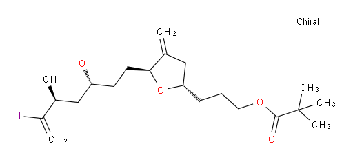 3-((2S,5S)-5-((3R,5S)-3-hydroxy-6-iodo-5-methylhept-6-en-1-yl)-4-methylenetetrahydrofuran-2-yl)propyl pivalate