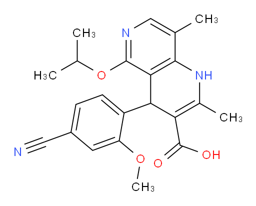 4-(4-cyano-2-methoxyphenyl)-5-isopropoxy-2,8-dimethyl-1,4-dihydro-1,6-naphthyridine-3-carboxylic acid