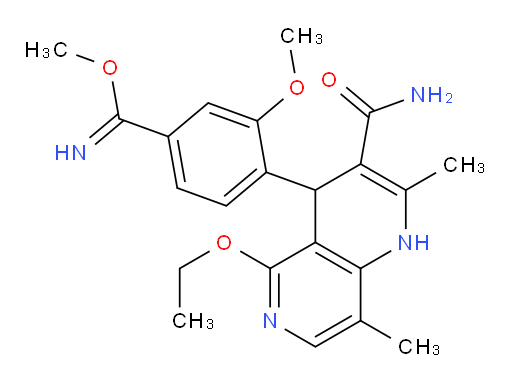 Methyl 4-[3-(aminocarbonyl)-5-ethoxy-1,4-dihydro-2,8-dimethyl-1,6-naphthyridin-4-yl]-3-methoxybenzenecarboximidate