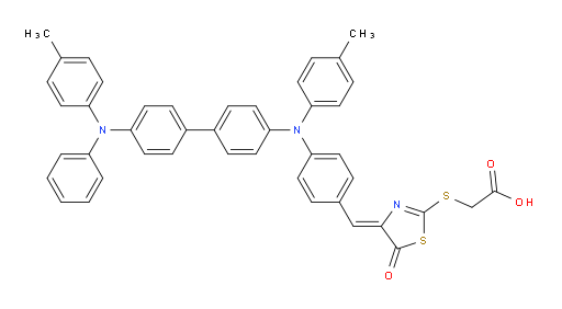 (Z)-2-((5-oxo-4-(4-((4'-(phenyl(p-tolyl)amino)-[1,1'-biphenyl]-4-yl)(p-tolyl)amino)benzylidene)-4,5-dihydrothiazol-2-yl)thio)acetic acid