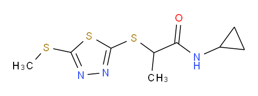 N-cyclopropyl-2-((5-(methylthio)-1,3,4-thiadiazol-2-yl)thio)propanamide