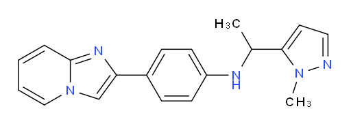 4-(imidazo[1,2-a]pyridin-2-yl)-N-(1-(1-methyl-1H-pyrazol-5-yl)ethyl)aniline