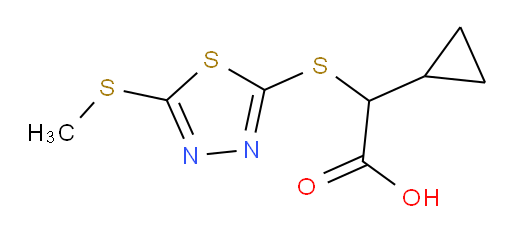 2-cyclopropyl-2-((5-(methylthio)-1,3,4-thiadiazol-2-yl)thio)acetic acid