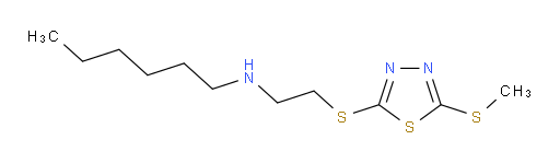 N-(2-((5-(methylthio)-1,3,4-thiadiazol-2-yl)thio)ethyl)hexan-1-amine