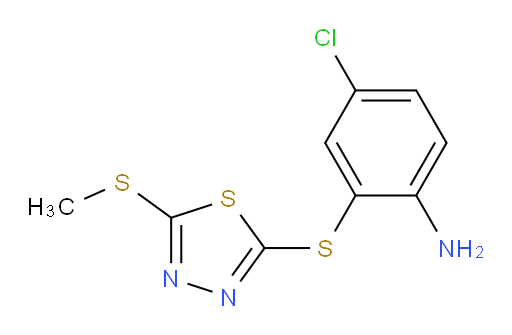 4-chloro-2-((5-(methylthio)-1,3,4-thiadiazol-2-yl)thio)aniline