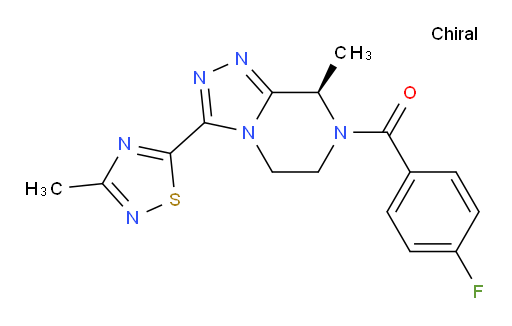 (R)-(4-fluorophenyl)(8-methyl-3-(3-methyl-1,2,4-thiadiazol-5-yl)-5,6-dihydro-[1,2,4]triazolo[4,3-a]pyrazin-7(8H)-yl)methanone