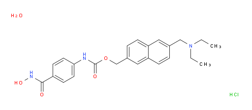 Carbamic acid, N-[4-[(hydroxyamino)carbonyl]phenyl]-, [6-[(diethylamino)methyl]-2-naphthalenyl]methyl ester, hydrochloride, hydrate (1:1:1)