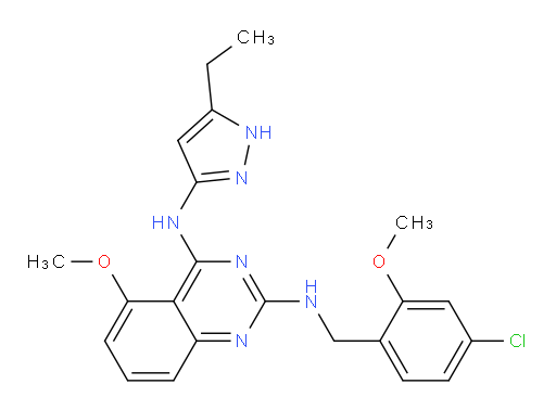 N2-[(4-chloro-2-methoxyphenyl)methyl]-N4-(5-ethyl-1H-pyrazol-3-yl)-5-methoxyquinazoline-2,4-diamine